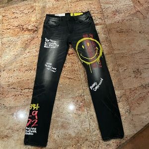 Mens graphic jeans